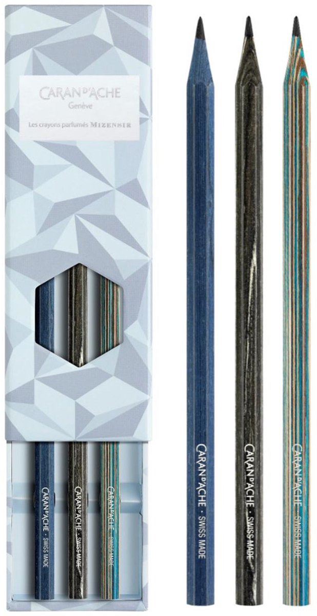 Unieke Set Potloden Alpine Frost geparfumeerd 3-delig Caran d'Ache