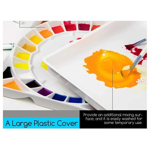 Meeden XL vierkant palet porselein 32 diepe vakjes + mengvak en deksel