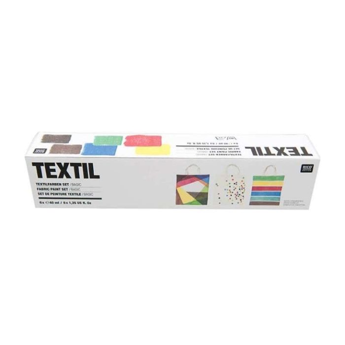 Textielverf set Basic 6 x 40 ml Ricodesign