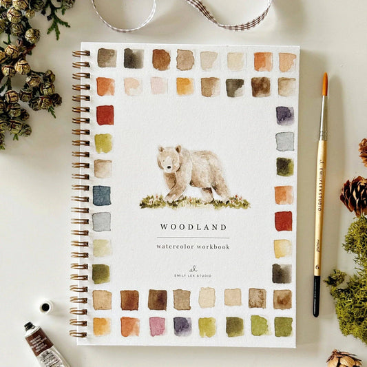 Aquarelverf werkboek - Bosland - emily lex studio watercolor workbook