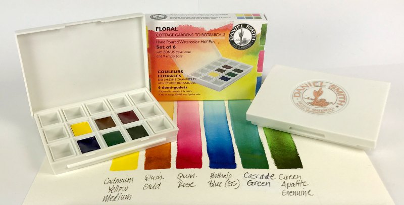 Floral Watercolor Half Pan Set Daniel Smith 6 napjes