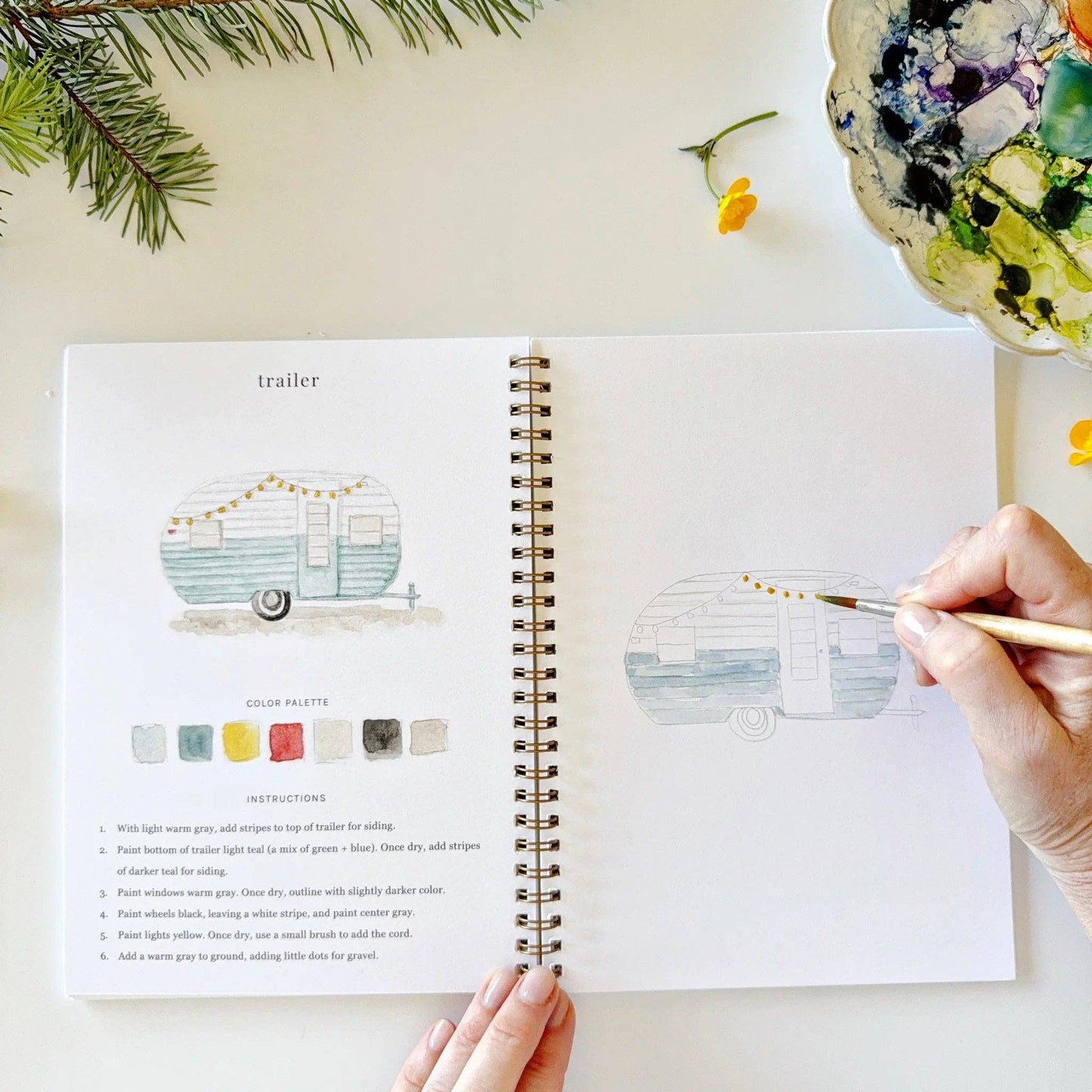Aquarelverf werkboek - Camping - emily lex studio watercolor workbook