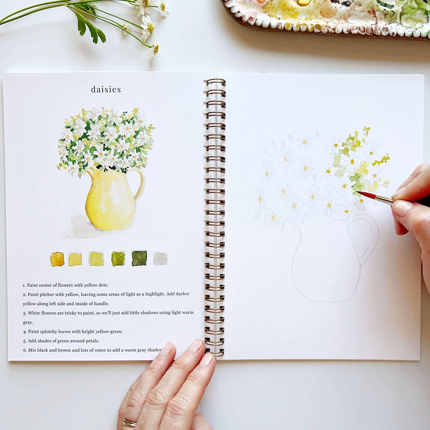 Aquarelverf werkboek - Bloemen - emily lex studio watercolor workbook