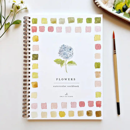 Aquarelverf werkboek - Flowers- emily lex studio watercolor workbook