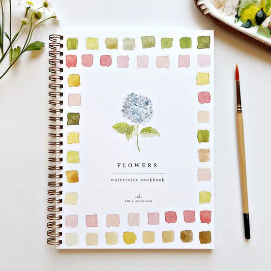 Aquarelverf werkboek - Flowers- emily lex studio watercolor workbook