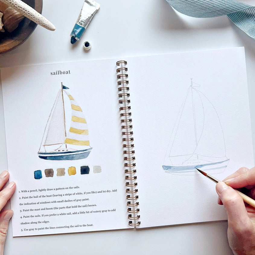 Aquarelverf werkboek - Seaside- emily lex studio watercolor workbook