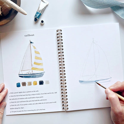Aquarelverf werkboek - Seaside- emily lex studio watercolor workbook