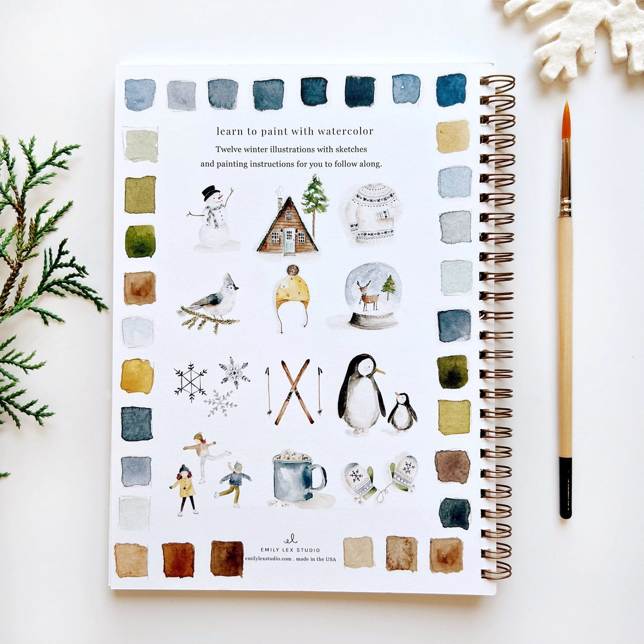Aquarelverf werkboek - Winter- emily lex studio watercolor workbook