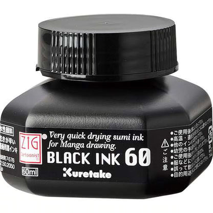 Kuratake Zig Cartoonist pigment Inkt 60ml zwart