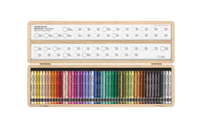 Neocolor special edition Houten box 50 stuks aquarel pastel Caran d'ache