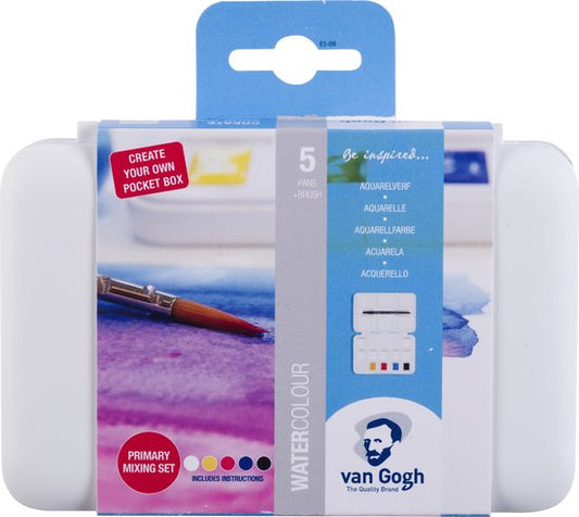 Pocketbox primary mix set 5 napjes Aquarel verf Van Gogh Set