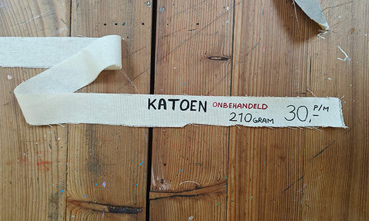 Katoen doek op rol professionele kwaliteit ongeprepareerd (2.1mx10m)