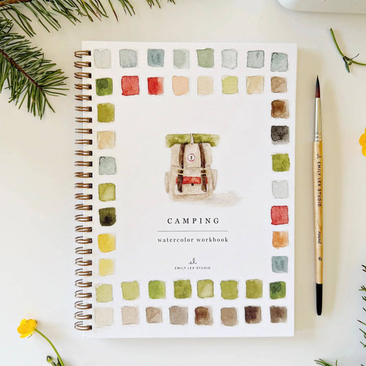 Aquarelverf werkboek - Camping - emily lex studio watercolor workbook