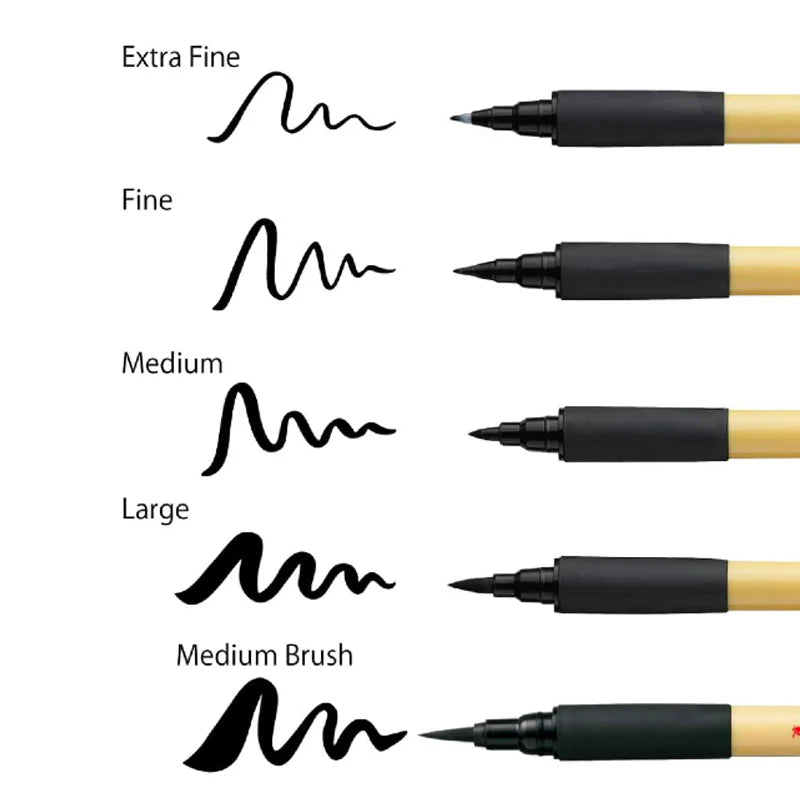 Kuretake Bimoji Fude Pen zwarte inkt, hard extra fijn brush
