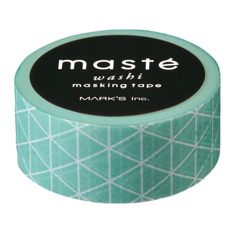 Washi tape Masté blauw met patroon