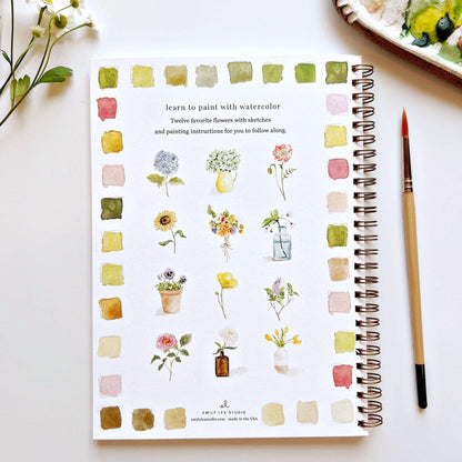 Aquarelverf werkboek - Bloemen - emily lex studio watercolor workbook