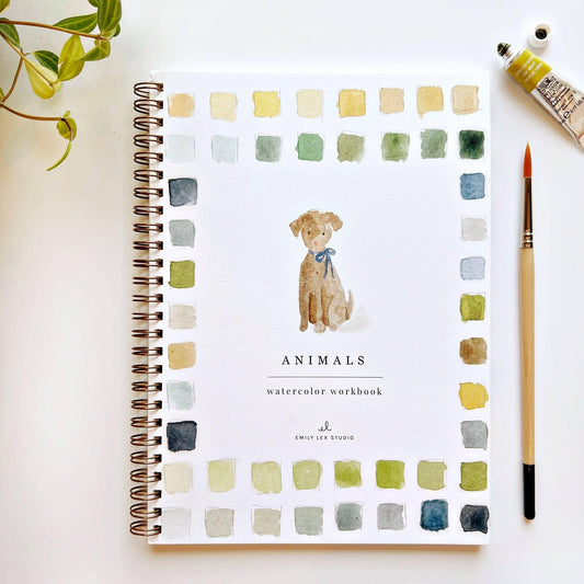 Aquarelverf werkboek - Dieren - emily lex studio watercolor workbook