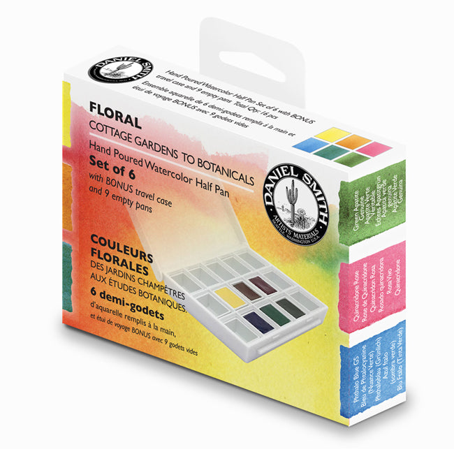 Floral Watercolor Half Pan Set Daniel Smith 6 napjes