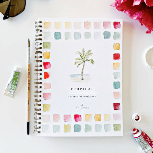 Aquarelverf werkboek - Tropisch - emily lex studio watercolor workbook