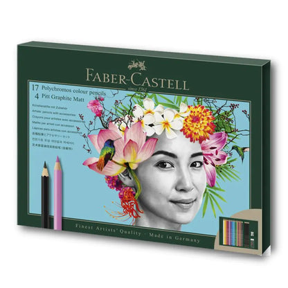 Tekenset Faber-Castell Polychromos en Pitt Grafiet Matt 23-delig