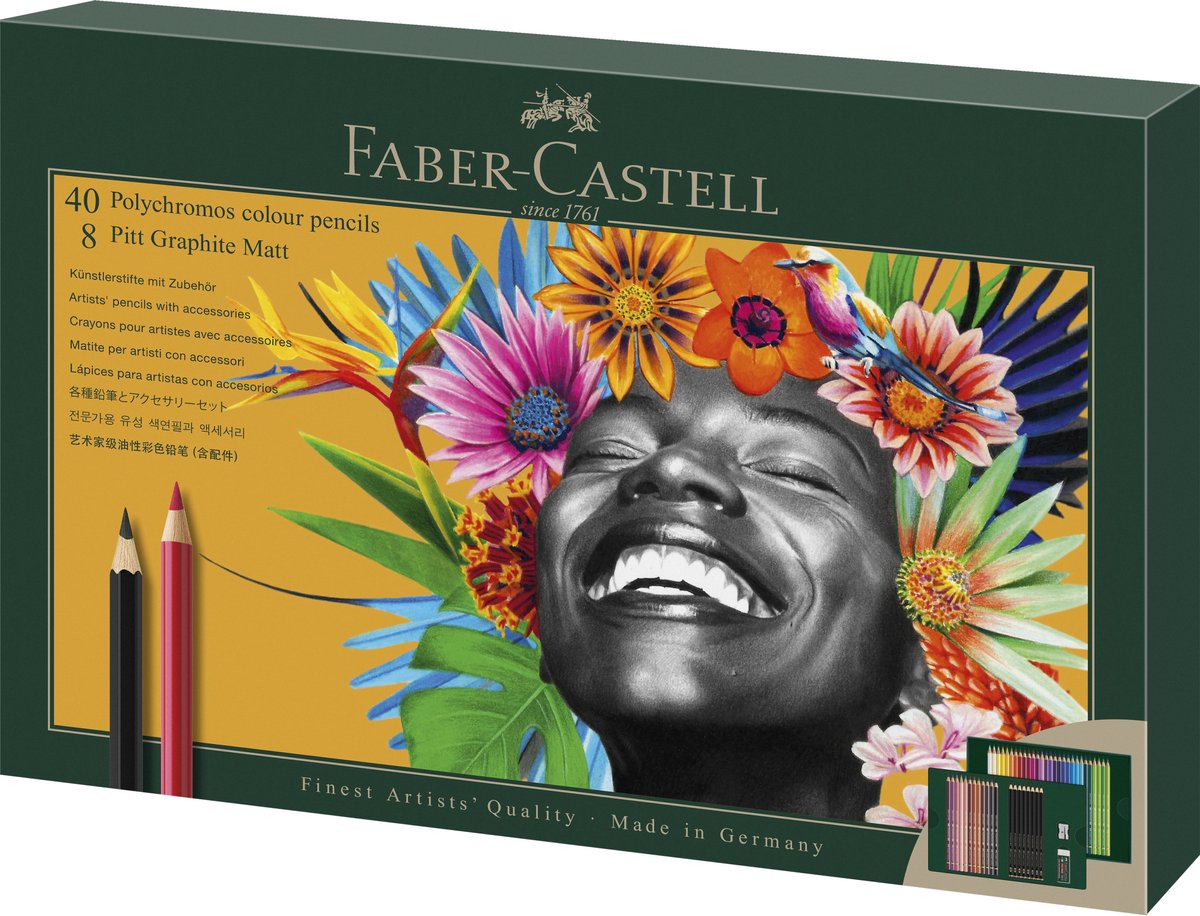Faber-Castell tekenset - Polychromos en Pitt Grafiet Matt 50-delig