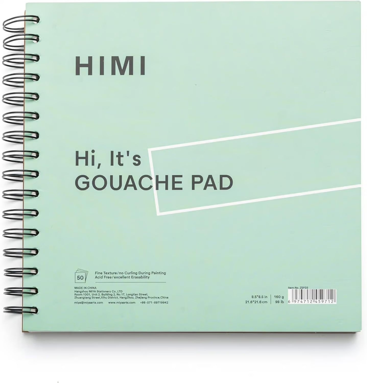 HIMI Gouache Set Pad  21,6 x 26.6 cm  50 vellen 160 g groen