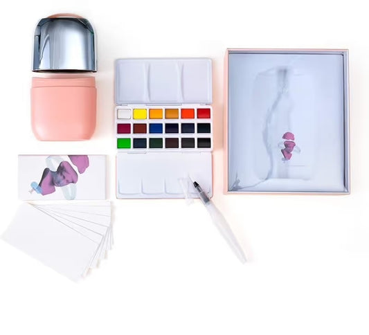 Miya HIMI Solid Aquarelverf Set 18 Kleuren in box roze