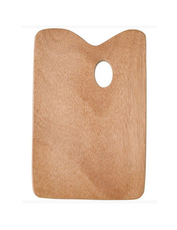 Houten palet voor olieverf 20x30 cm vierkant Mabef