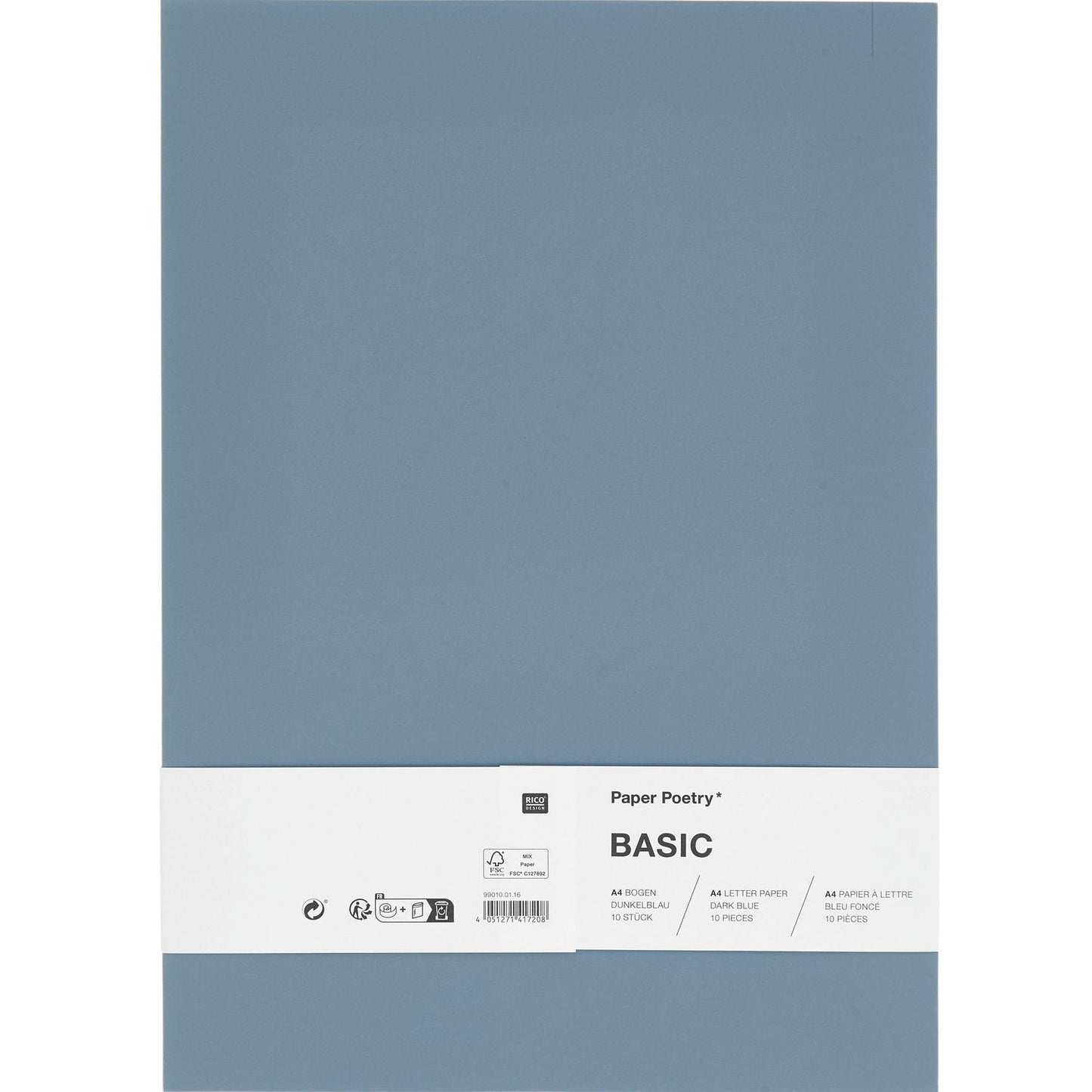 Rico design gekleurd papier grijs blauw a4