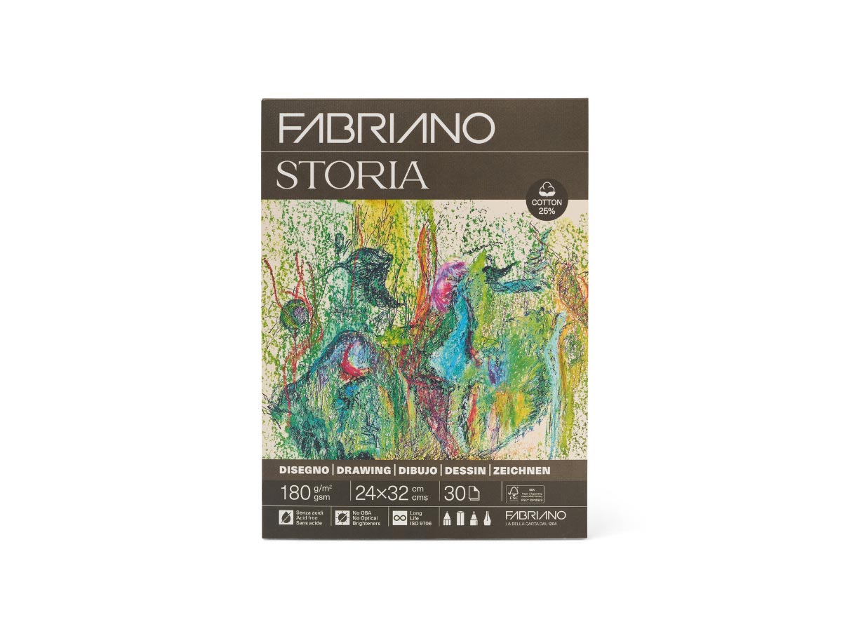 Fabriano Storia tekenpapier 12.5x18 cm 180 g/m2 25% katoen 30 vel