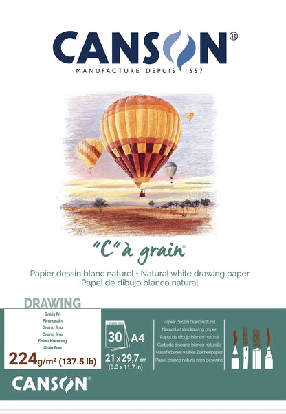 Canson C' a Grain A3 224 gr. Tekenblok gelijmd 30 vel